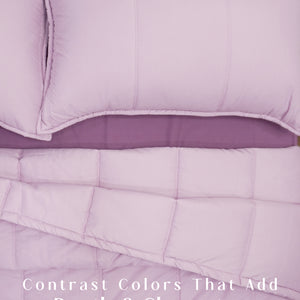 Home Crayons Cocoon 8-Piece AC Bedding Set | Coordinated Comforter, Fitted Sheet & Covers in One Set | Lilac Daisy