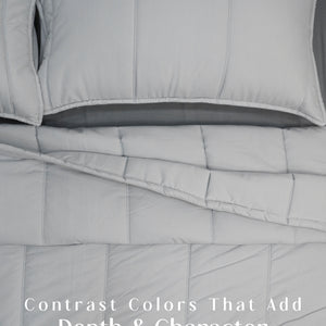 Home Crayons Cocoon 8-Piece AC Bedding Set | Coordinated Comforter, Fitted Sheet & Covers in One Set | Pearl Gray