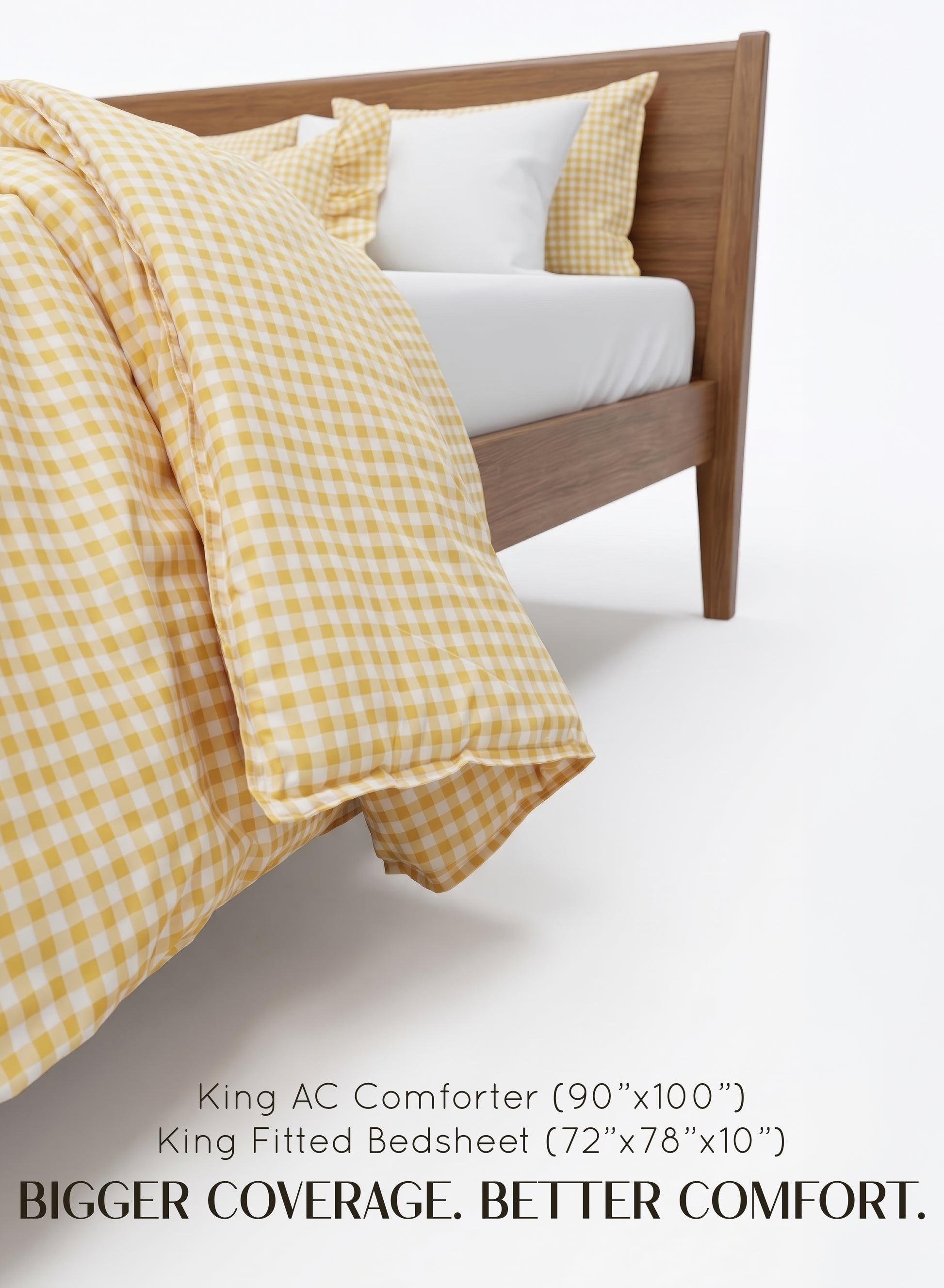 Crayonic™ 8-Piece AC Bedding Set | Signature Designer Bedding for AC Rooms | Sunlit Gingham