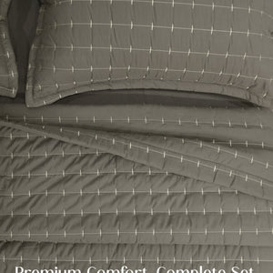 Home Crayons CloudTouch™ 5-Piece AC Comforter Set | 33% Oversized | Includes 2 Pillow & 2 Cushion Covers | Smoked Coffee
