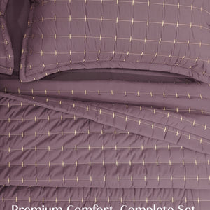 Home Crayons CloudTouch™ 5-Piece AC Comforter Set | 33% Oversized | Includes 2 Pillow & 2 Cushion Covers | Mulberry