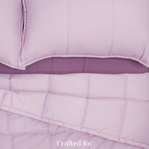 Home Crayons Cocoon AC Comforter Set | 5-Piece Designer Bed Set for Modern Homes | Lilac Daisy
