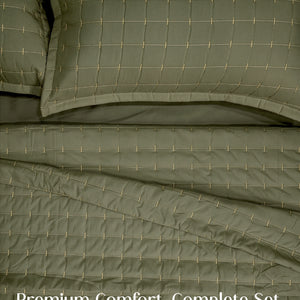 Home Crayons CloudTouch™ 8-Piece AC Bedding Set | Complete Bedroom Upgrade in One Set | Olive Grove