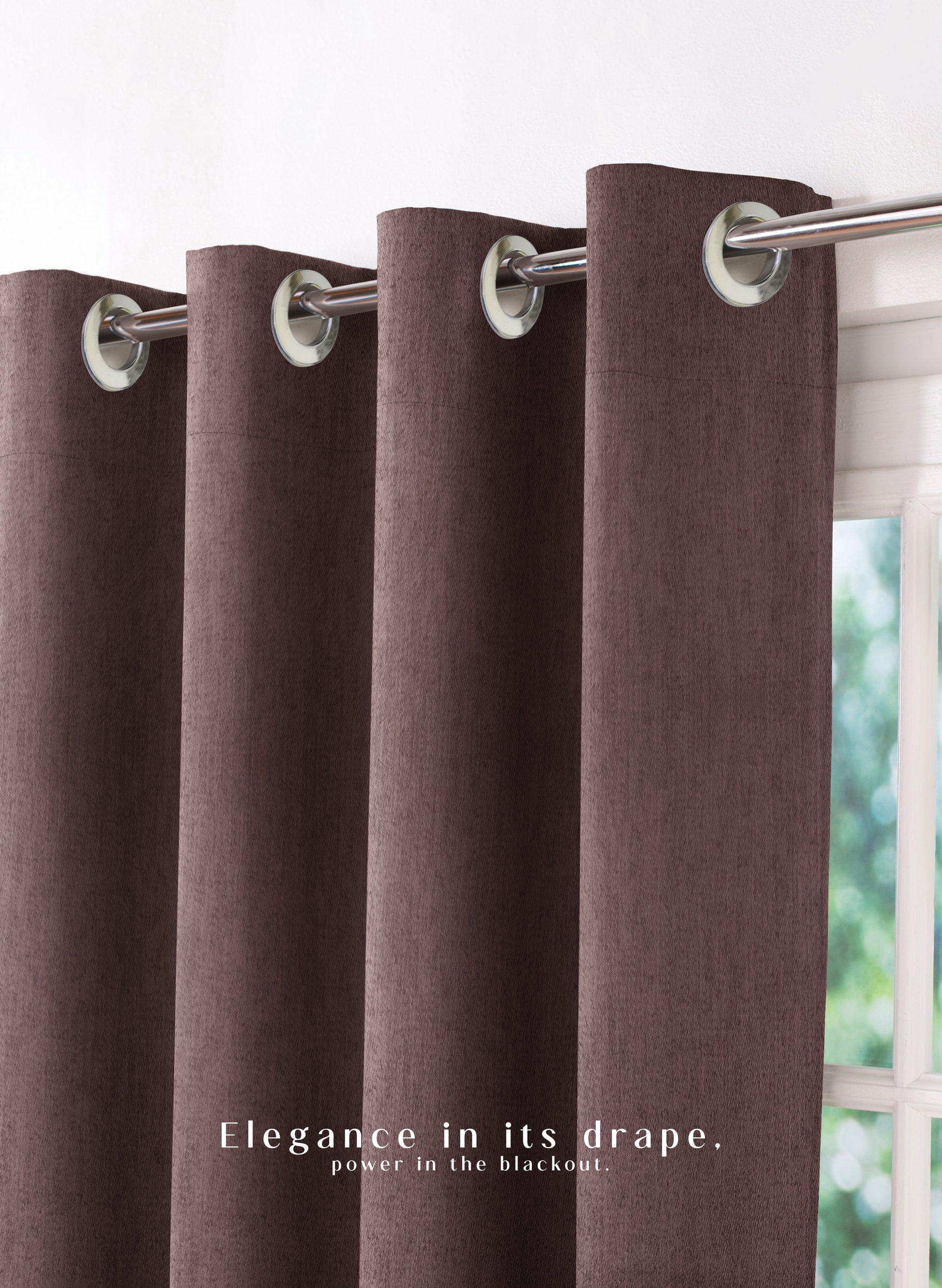 Arezzo Plain Blackout Curtains | Soft Heavy Fabric & Total Light Block | Mauve | Set of 2 | Fully Customizable