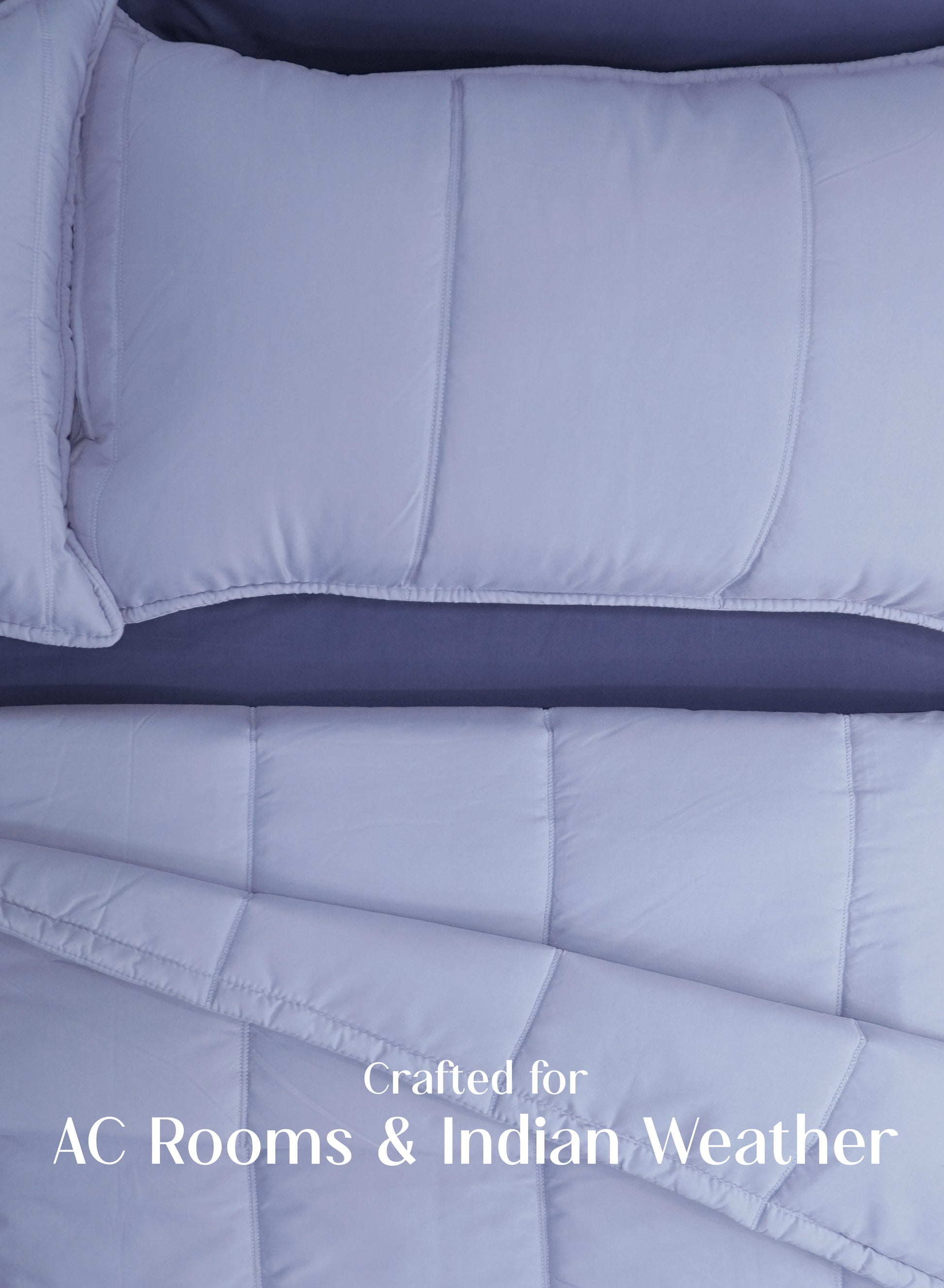 Home Crayons Cocoon AC Comforter Set | 5-Piece Designer Bed Set for Modern Homes | Lavender Haze