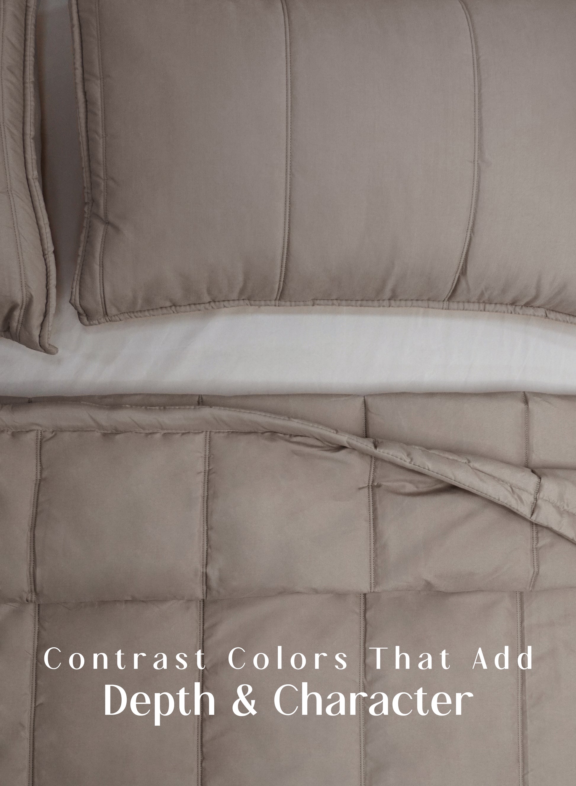 Home Crayons Cocoon 8-Piece AC Bedding Set | Coordinated Comforter, Fitted Sheet & Covers in One Set | Earthy Beige