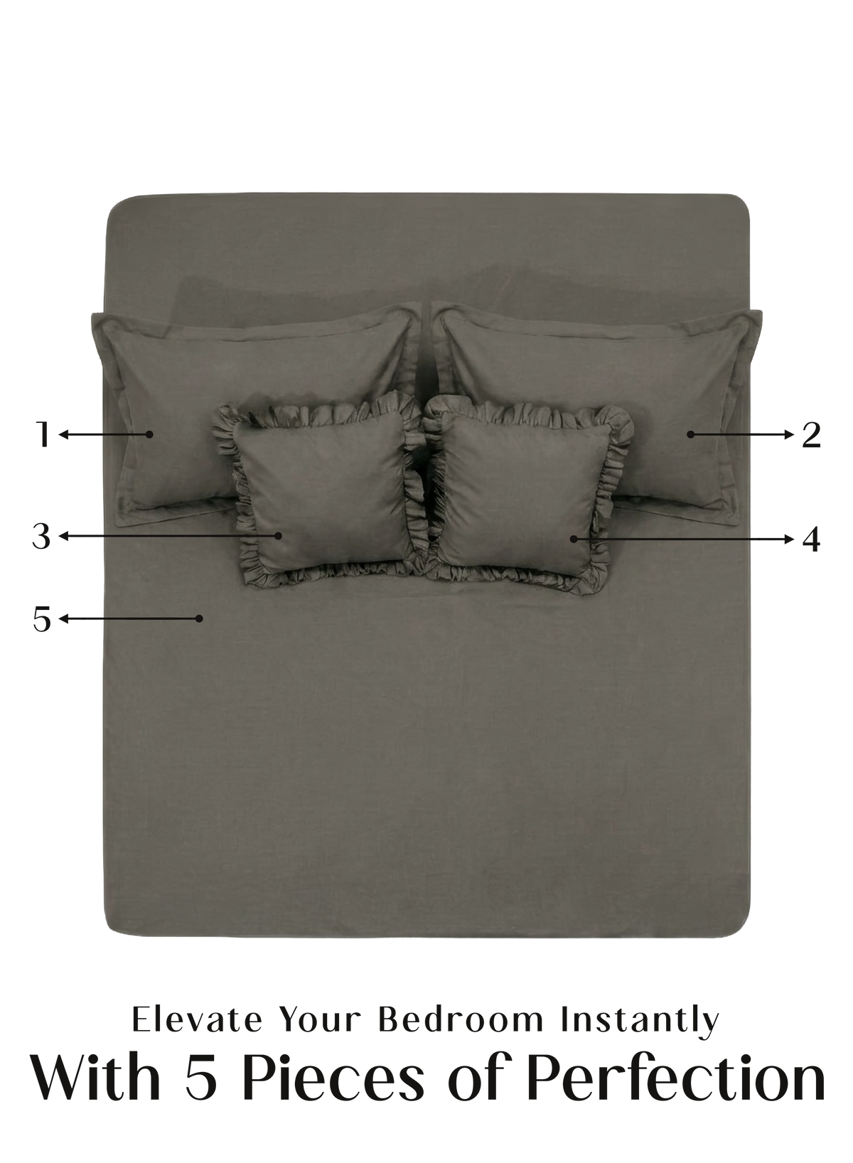 LuxeSoft™ Double Bedsheet Set | Smoked Coffee