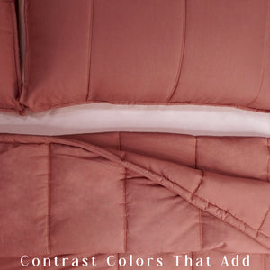 Home Crayons Cocoon 8-Piece AC Bedding Set | Coordinated Comforter, Fitted Sheet & Covers in One Set | Terracotta