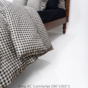 Crayonic™ 8-Piece AC Bedding Set | Signature Designer Bedding for AC Rooms | Midnight Gingham