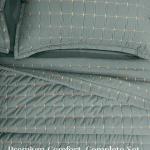 Home Crayons CloudTouch™ 5-Piece AC Comforter Set | 33% Oversized | Includes 2 Pillow & 2 Cushion Covers | Sage Green