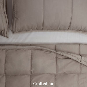 Home Crayons Cocoon AC Comforter Set | 5-Piece Designer Bed Set for Modern Homes | Earthy Beige