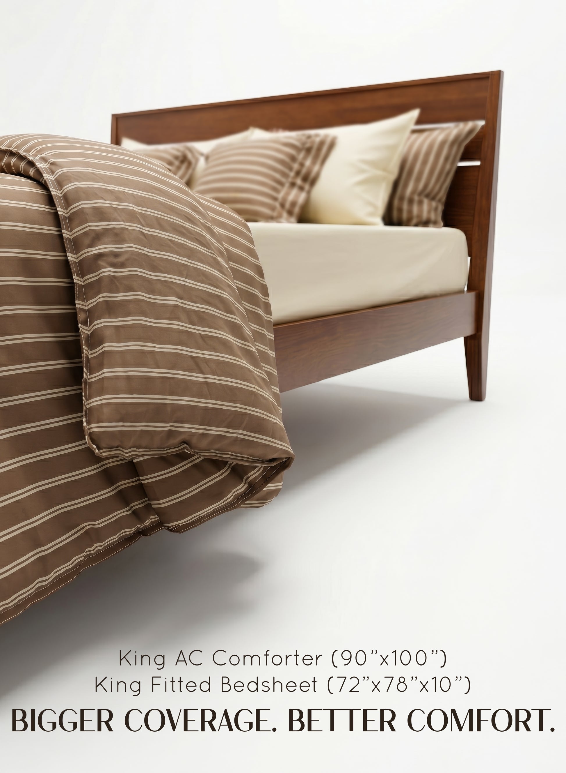 Crayonic™ 8-Piece AC Bedding Set | Signature Designer Bedding for AC Rooms | Café Mocha