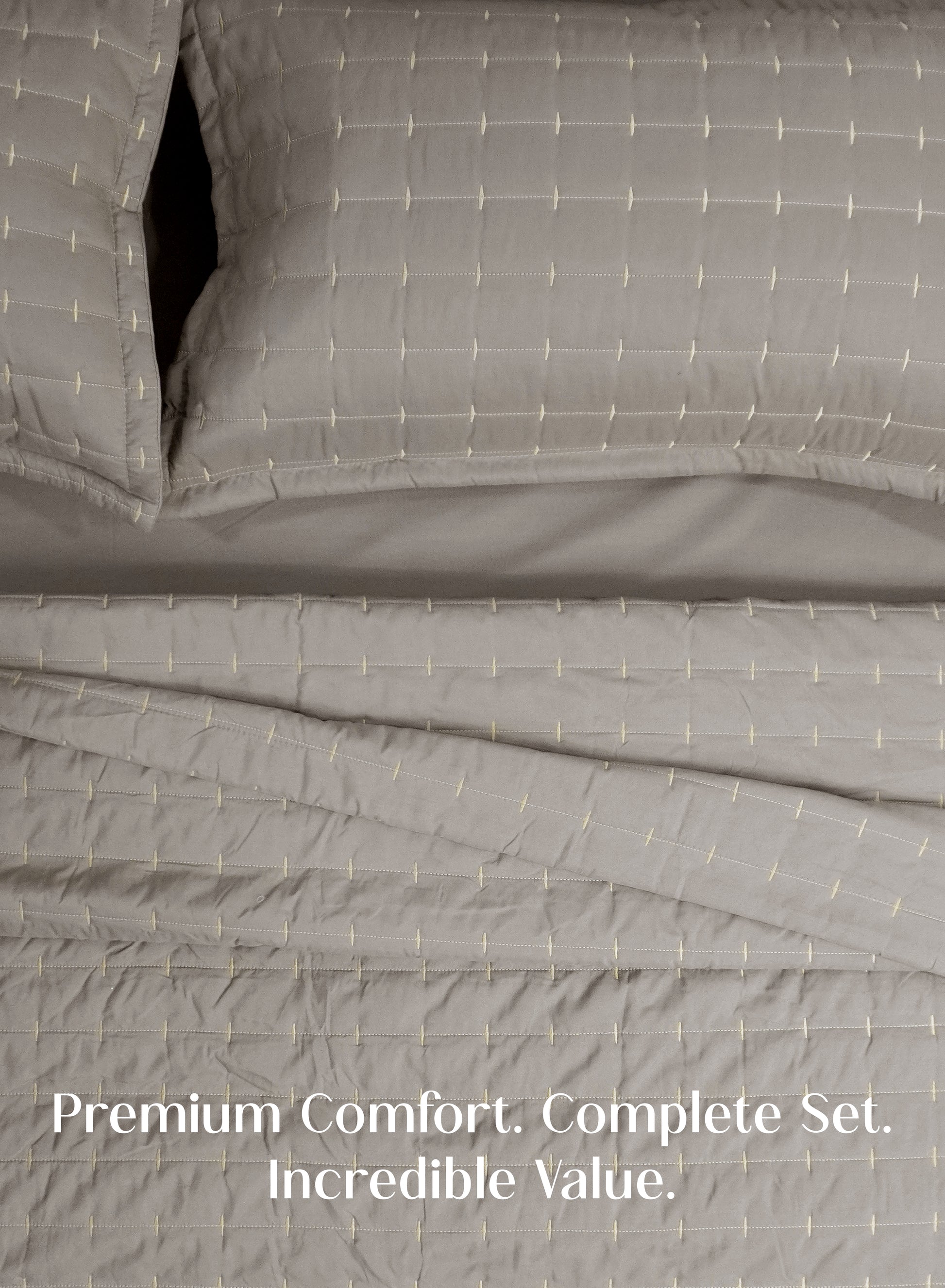 Home Crayons CloudTouch™ 8-Piece AC Bedding Set | Complete Bedroom Upgrade in One Set | Latte Crème