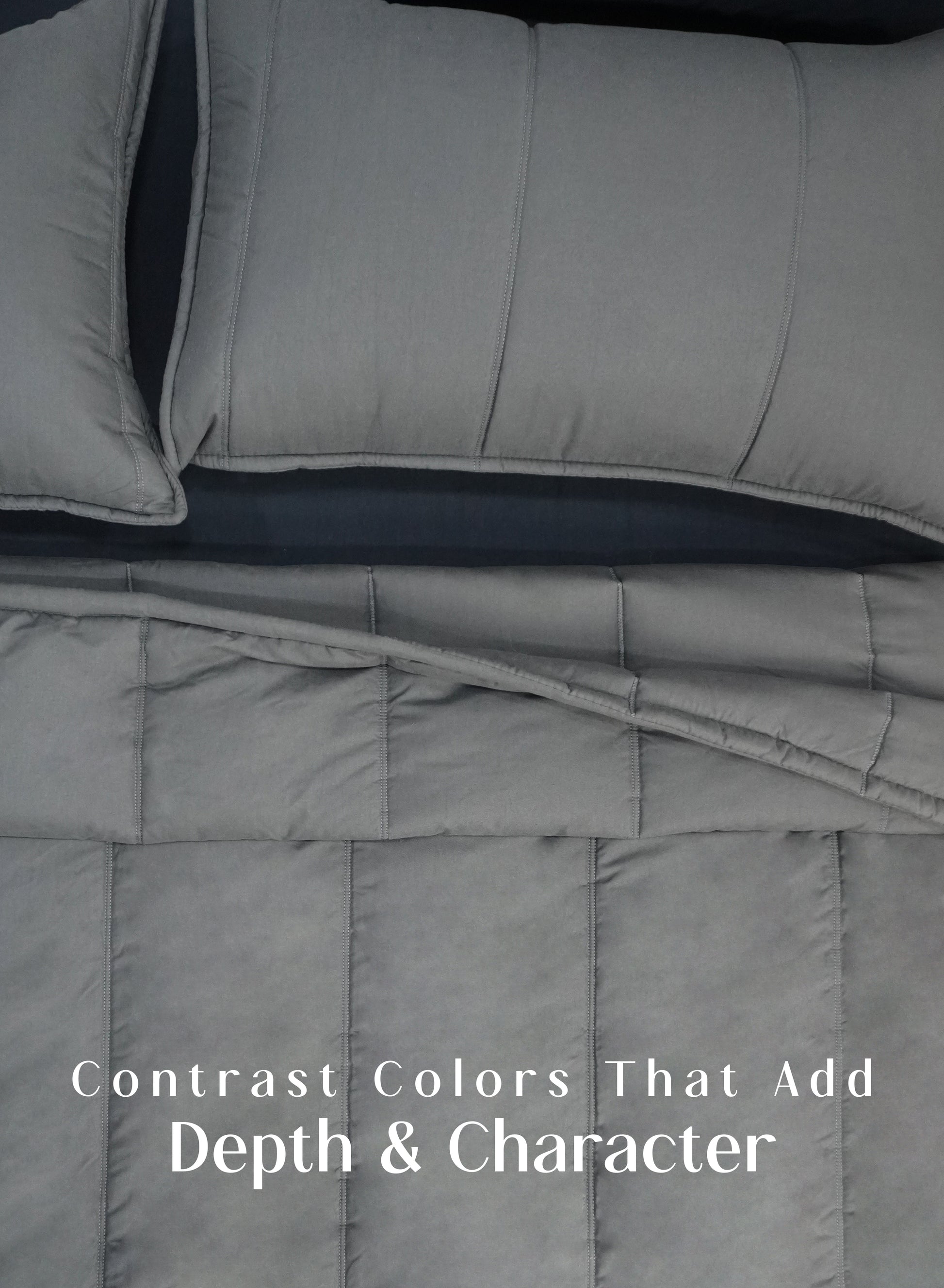 Home Crayons Cocoon 8-Piece AC Bedding Set | Coordinated Comforter, Fitted Sheet & Covers in One Set | Moonstone Gray