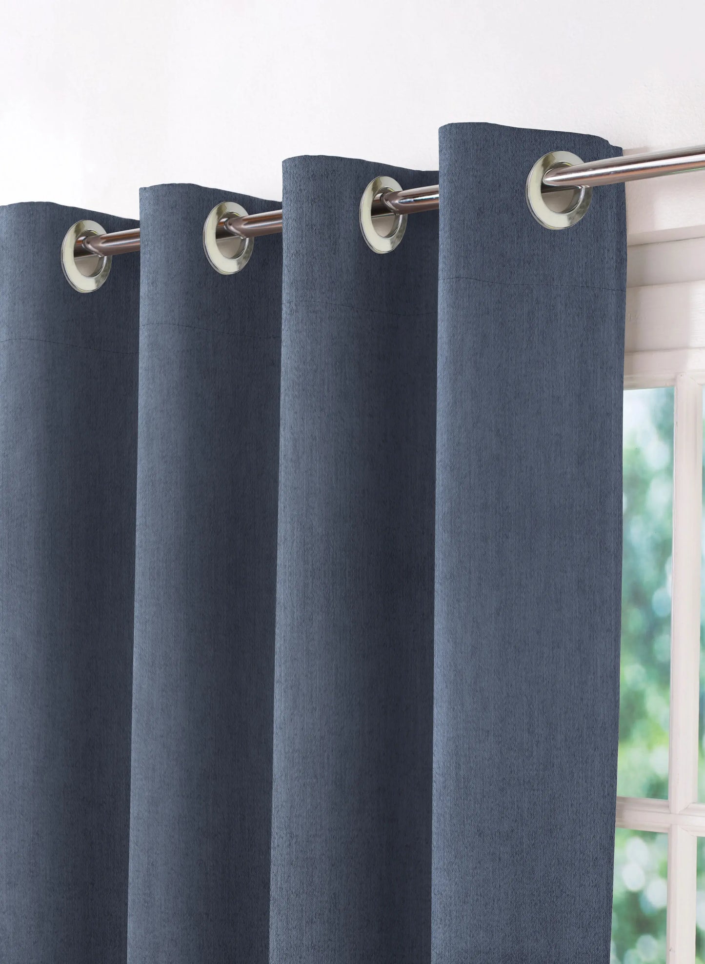 Arezzo Plain Blackout Curtains | Denim Blue | Set of 2