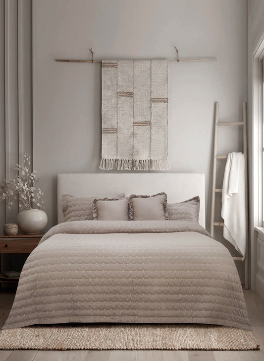 Home Crayons CloudTouch™ Comforter Set | All-Season | 33% Oversized | Includes 2 Pillow Covers & 2 Cushion Covers | Latte Crème