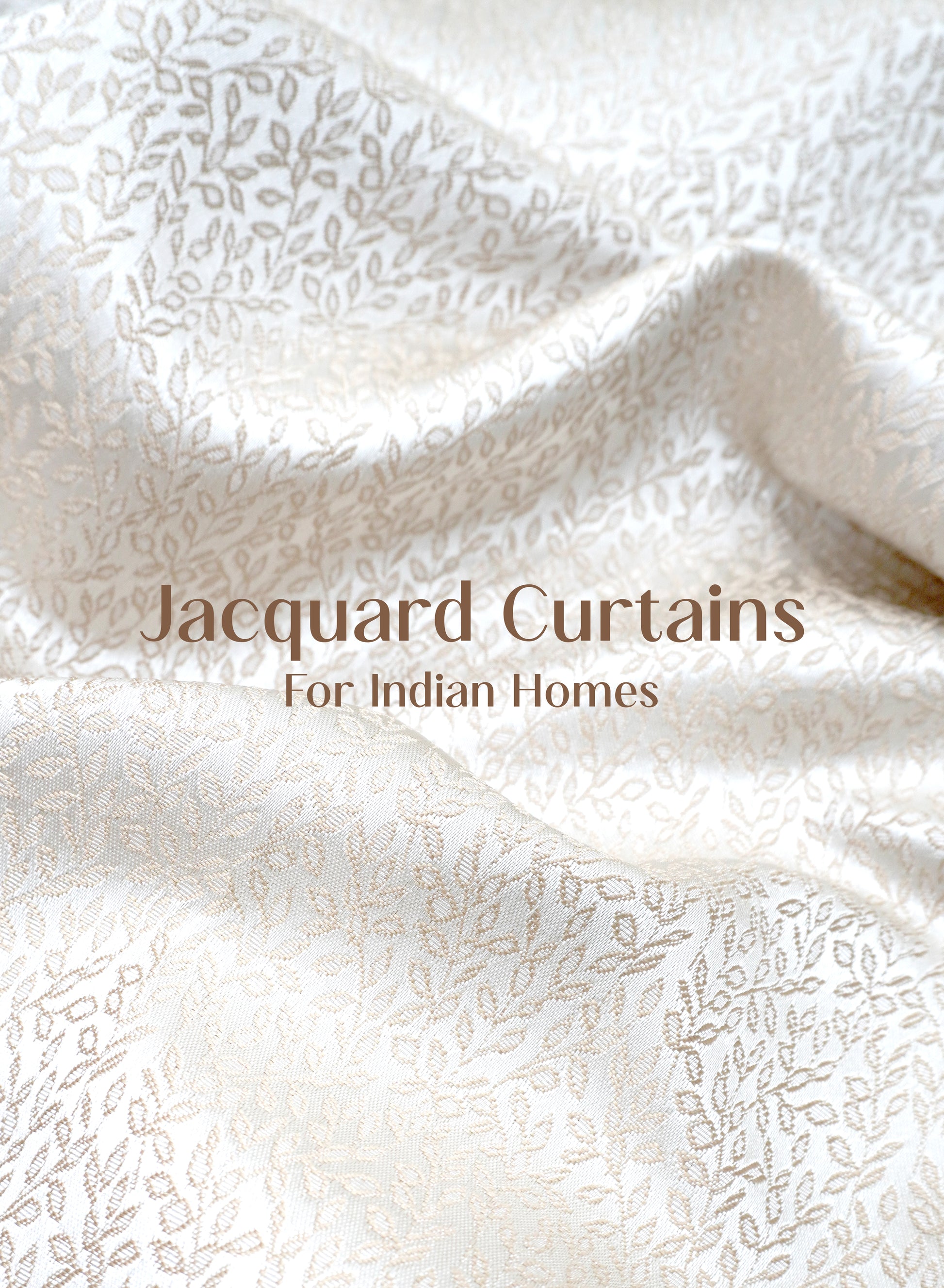 Eudora Jacquard Room Darkening Curtains | European Jacquard Weave | Oatleaf | Set of 2 | Fully Customizable