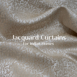 Eudora Jacquard Room Darkening Curtains | European Jacquard Weave | Tan | Set of 2 | Fully Customizable