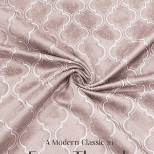 Teramo Jacquard Room Darkening Curtains | Crest Jacquard Weave | Dusky Peach | Set of 2 | Fully Customizable