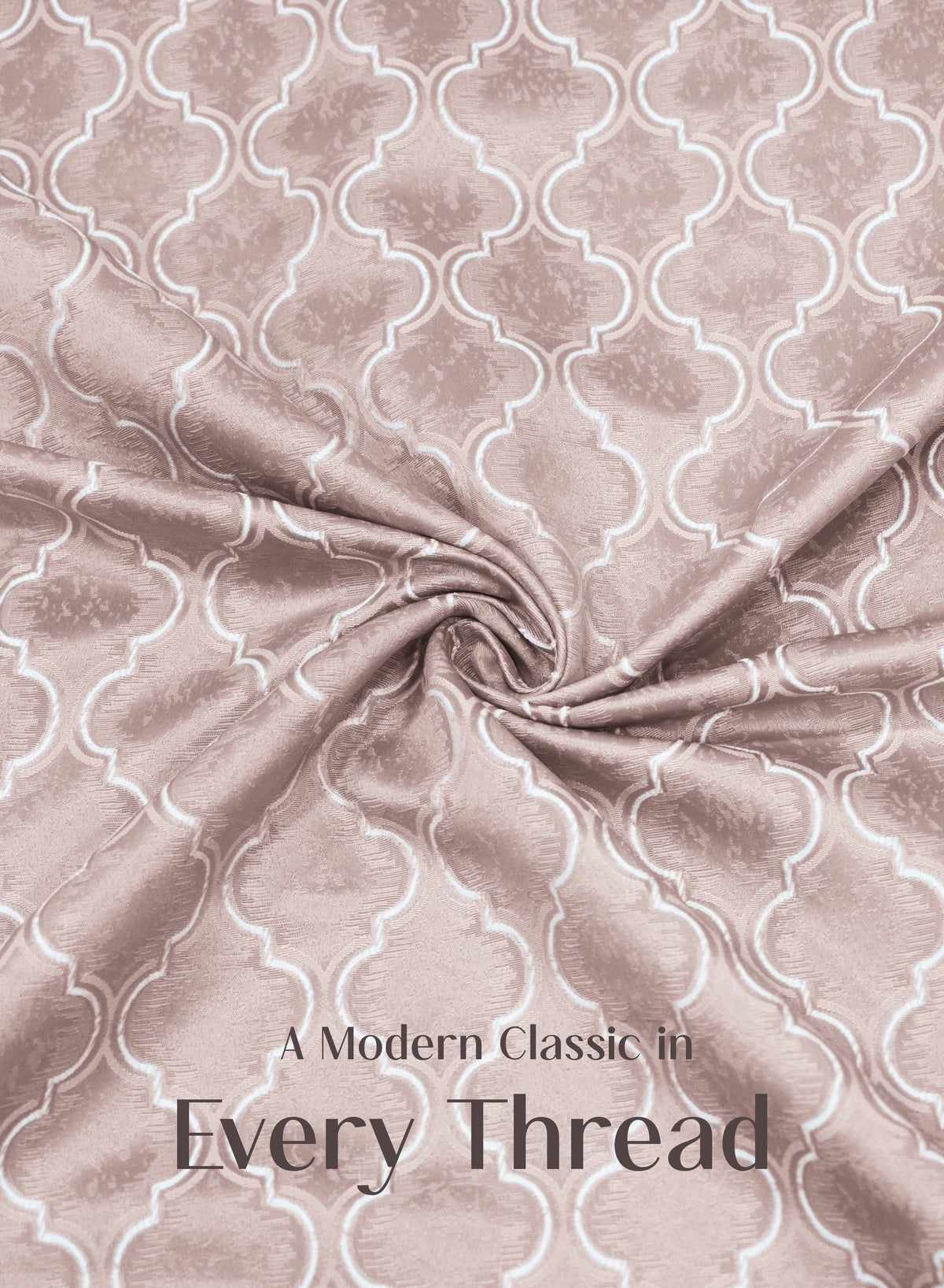 Teramo Jacquard Room Darkening Curtains | Crest Jacquard Weave | Dusky Peach | Set of 2 | Fully Customizable