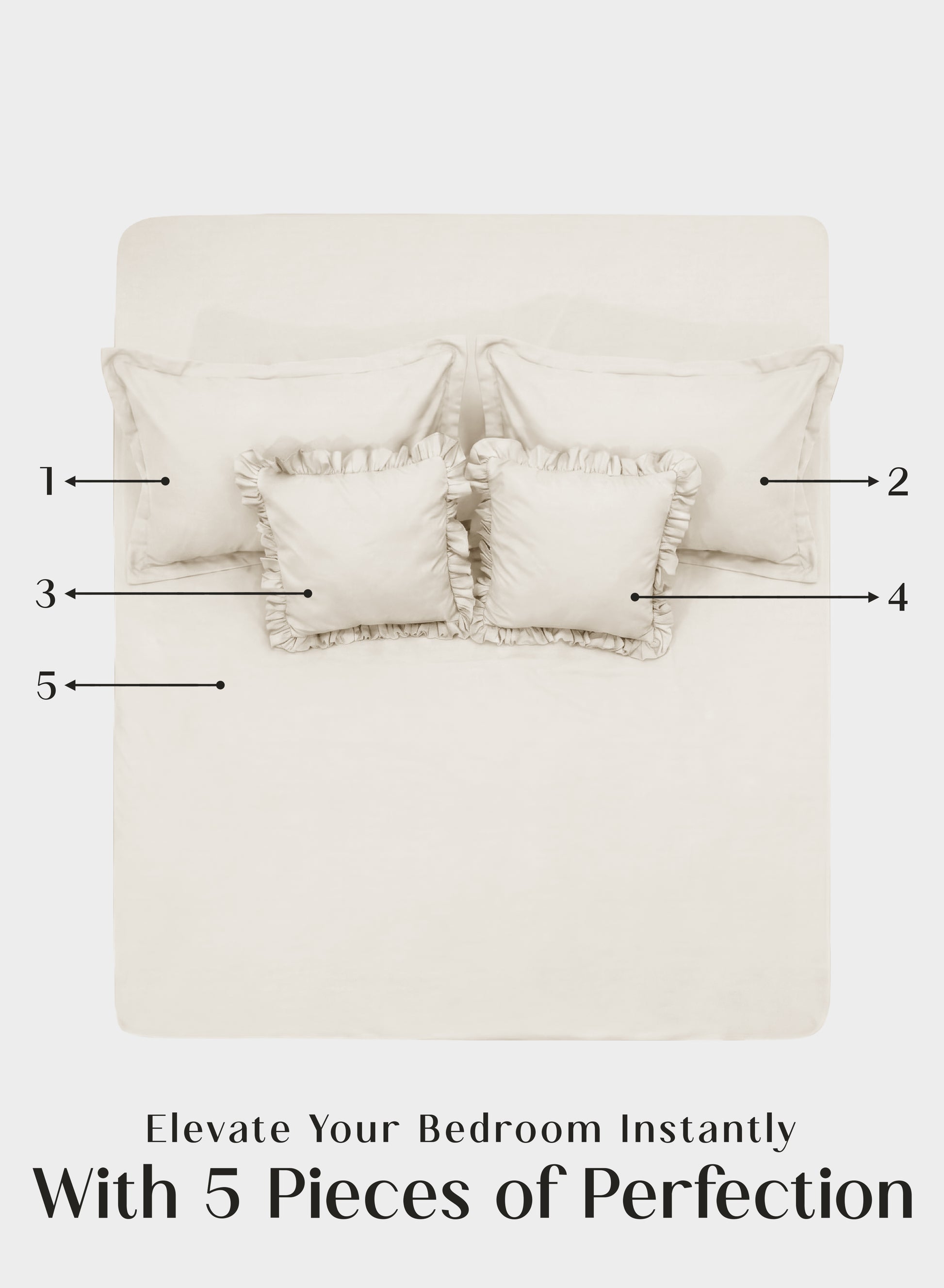 Home Crayons LuxeSoft™ Double Bedsheet Set | Oversized King | Includes 2 Pillow Covers & 2 Cushion Covers | Morning Glory
