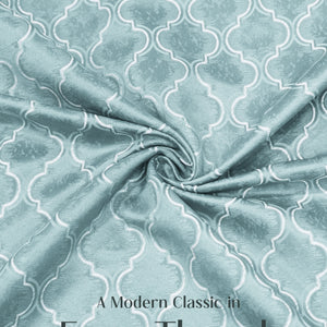 Teramo Jacquard Blackout Curtains | Crest Jacquard Weave & Total Light Block | Caribbean Coral | Set of 2 | Fully Customizable