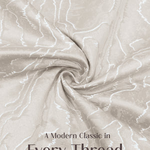 Teramo Jacquard Room Darkening Curtains | Drift Jacquard Weave | Sahara Beige | Set of 2 | Fully Customizable