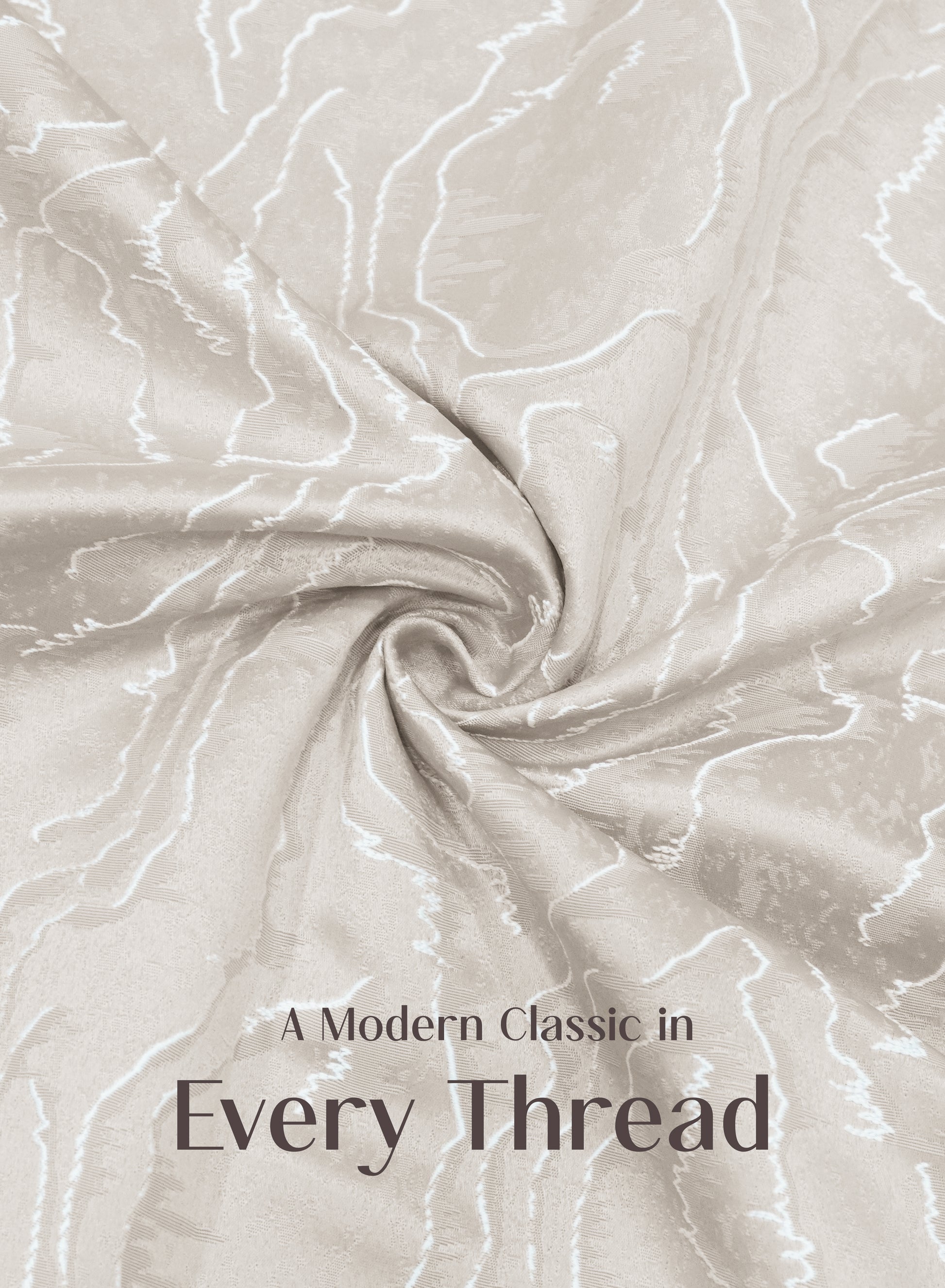 Teramo Jacquard Room Darkening Curtains | Drift Jacquard Weave | Sahara Beige | Set of 2 | Fully Customizable