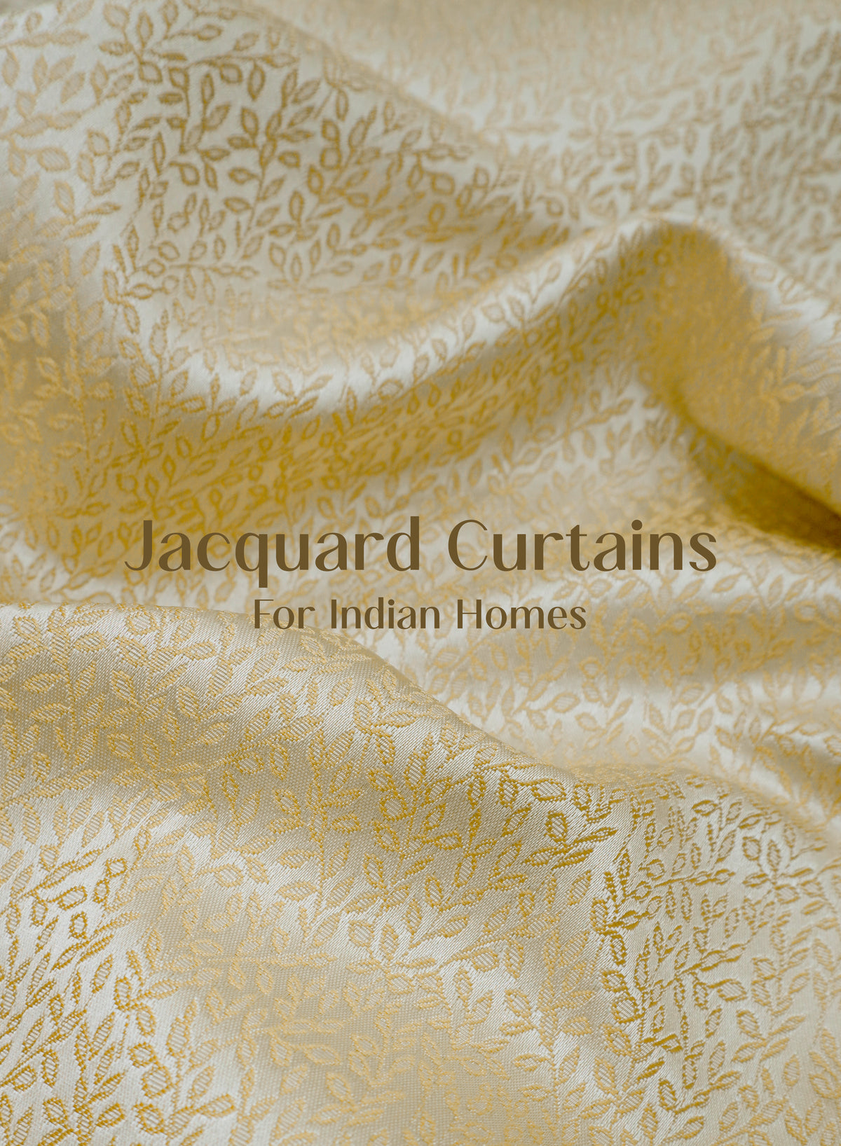 Eudora Jacquard Blackout Curtains | European Jacquard Weave & Total Light Block | Champagne Gold | Set of 2 | Fully Customizable