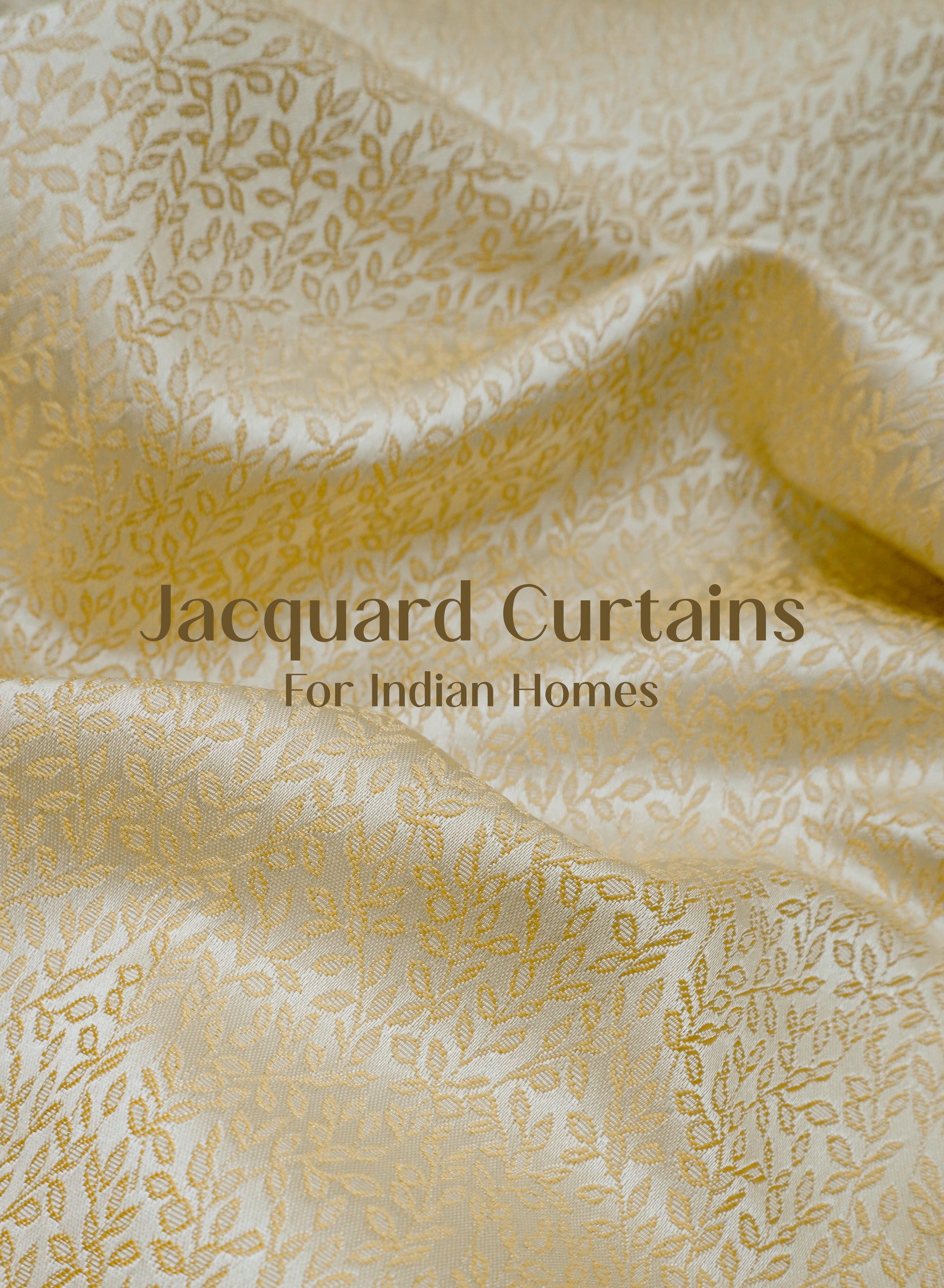 Eudora Jacquard Blackout Curtains | European Jacquard Weave & Total Light Block | Champagne Gold | Set of 2 | Fully Customizable