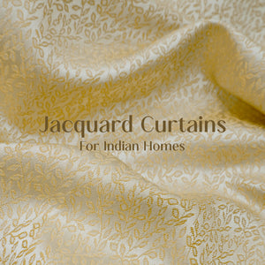 Eudora Jacquard Blackout Curtains | European Jacquard Weave & Total Light Block | Champagne Gold | Set of 2 | Fully Customizable