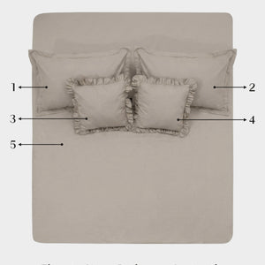 Home Crayons LuxeSoft™ Double Bedsheet Set | Oversized King | Includes 2 Pillow Covers & 2 Cushion Covers | Latte Crème