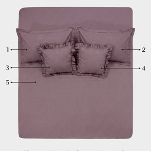 Home Crayons LuxeSoft™ Double Bedsheet Set | Oversized King | Includes 2 Pillow Covers & 2 Cushion Covers | Mulberry