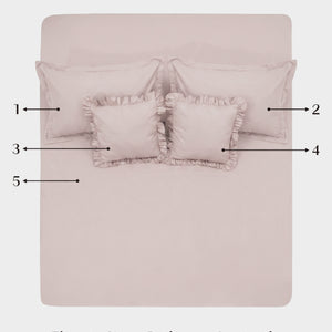 Home Crayons LuxeSoft™ Double Bedsheet Set | Oversized King | Includes 2 Pillow Covers & 2 Cushion Covers | Sakura Blush