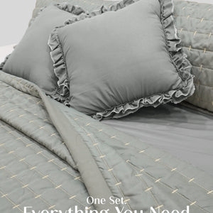 Home Crayons CloudTouch™ Comforter Set | All-Season | 33% Oversized | Includes 2 Pillow Covers & 2 Cushion Covers | Pale Pistachio