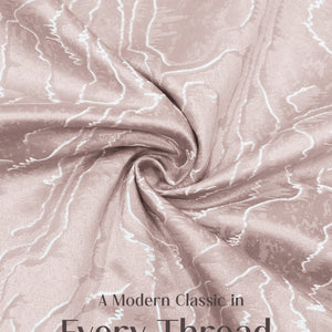 Teramo Jacquard Blackout Curtains | Drift Jacquard Weave & Total Light Block | Dusky Peach | Set of 2 | Fully Customizable