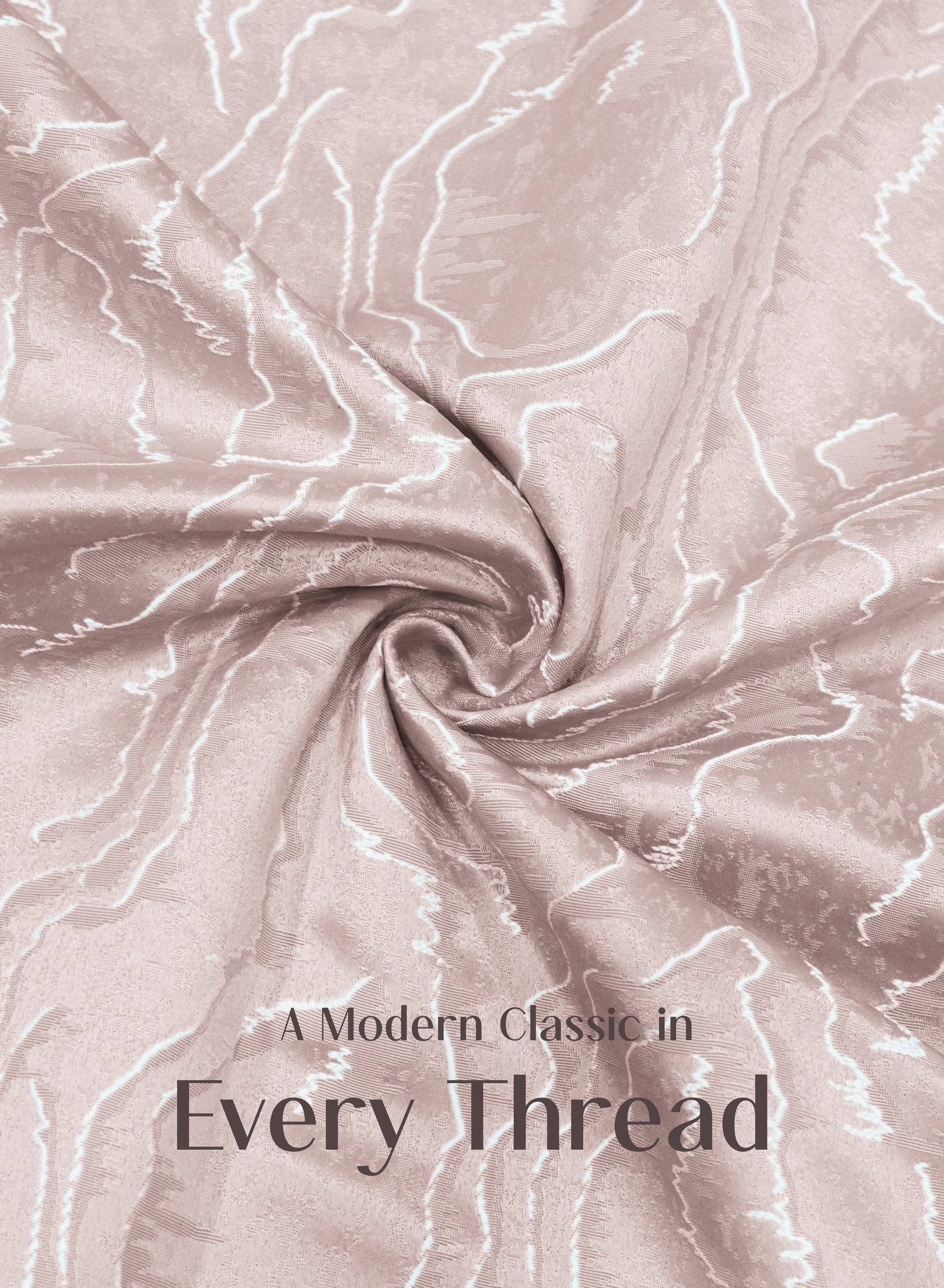 Teramo Jacquard Blackout Curtains | Drift Jacquard Weave & Total Light Block | Dusky Peach | Set of 2 | Fully Customizable