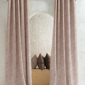 Elsa Textured Room Darkening Curtains | Modern Aesthetic | Beige | Set of 2 | Fully Customizable