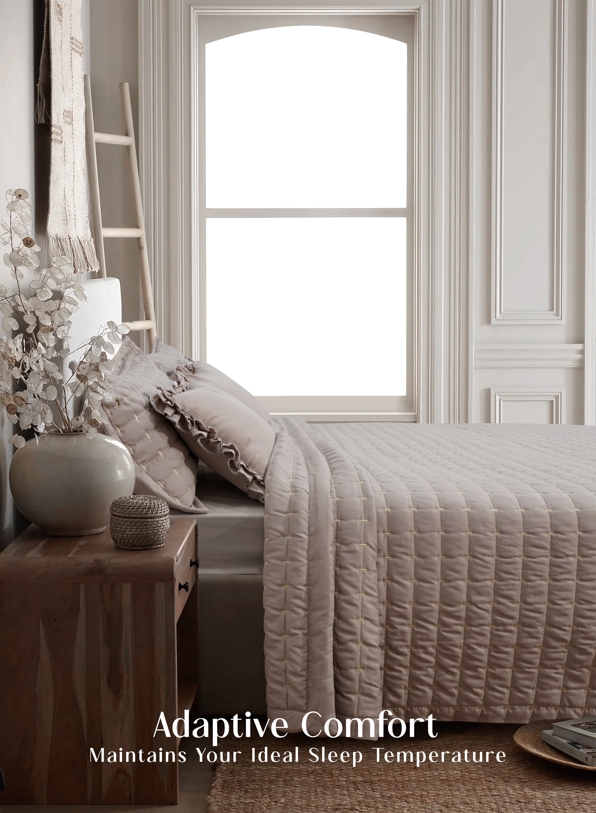 Home Crayons CloudTouch™ Comforter Set | All-Season | 33% Oversized | Includes 2 Pillow Covers & 2 Cushion Covers | Latte Crème