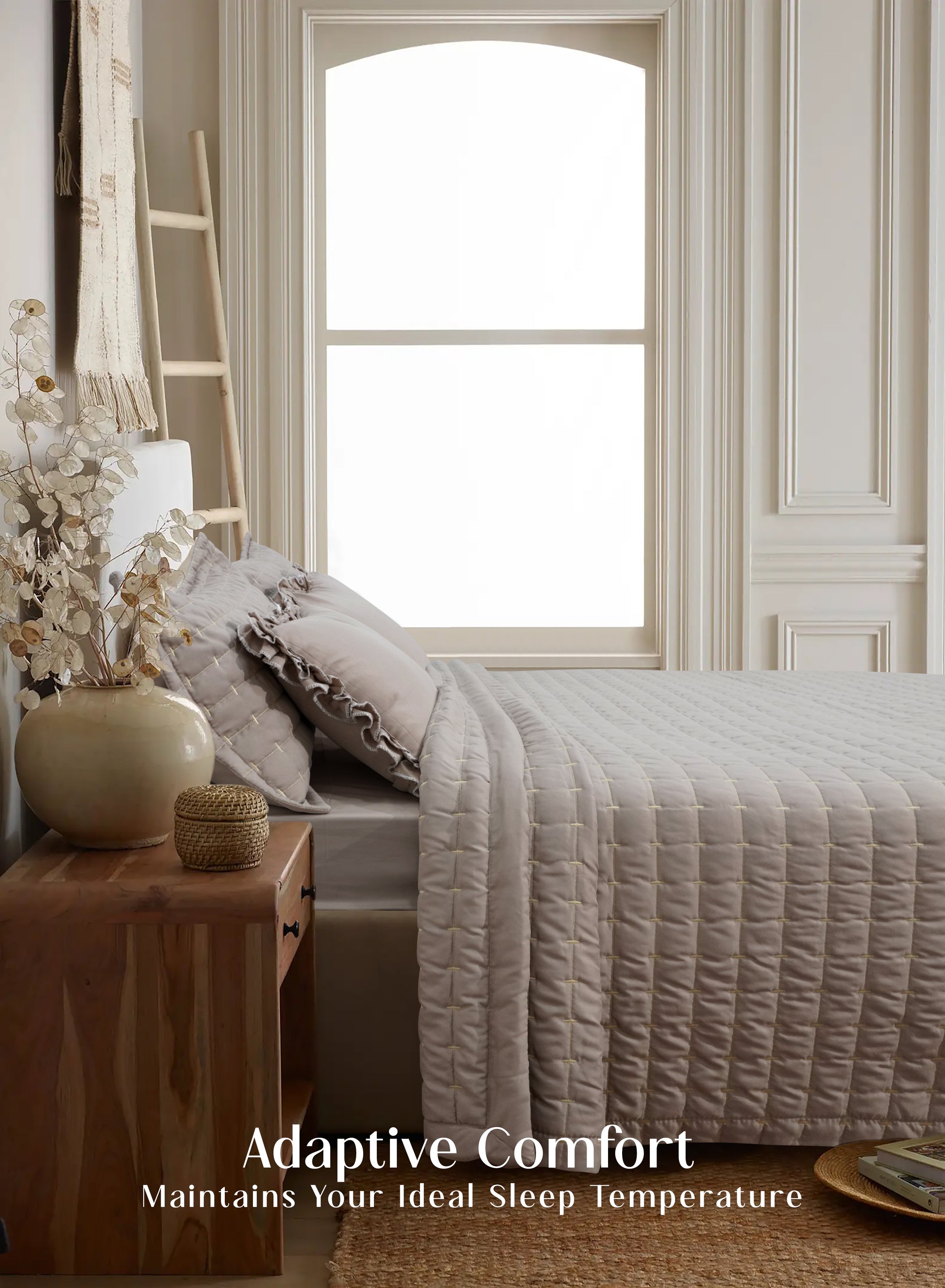 Home Crayons CloudTouch™ Comforter Set | All-Season | 33% Oversized | Includes 2 Pillow Covers & 2 Cushion Covers | Latte Crème