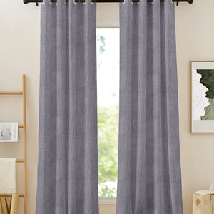 Elora Textured Blackout Curtains | Minimal Design & Total Light Block | Gray | Set of 2 | Fully Customizable