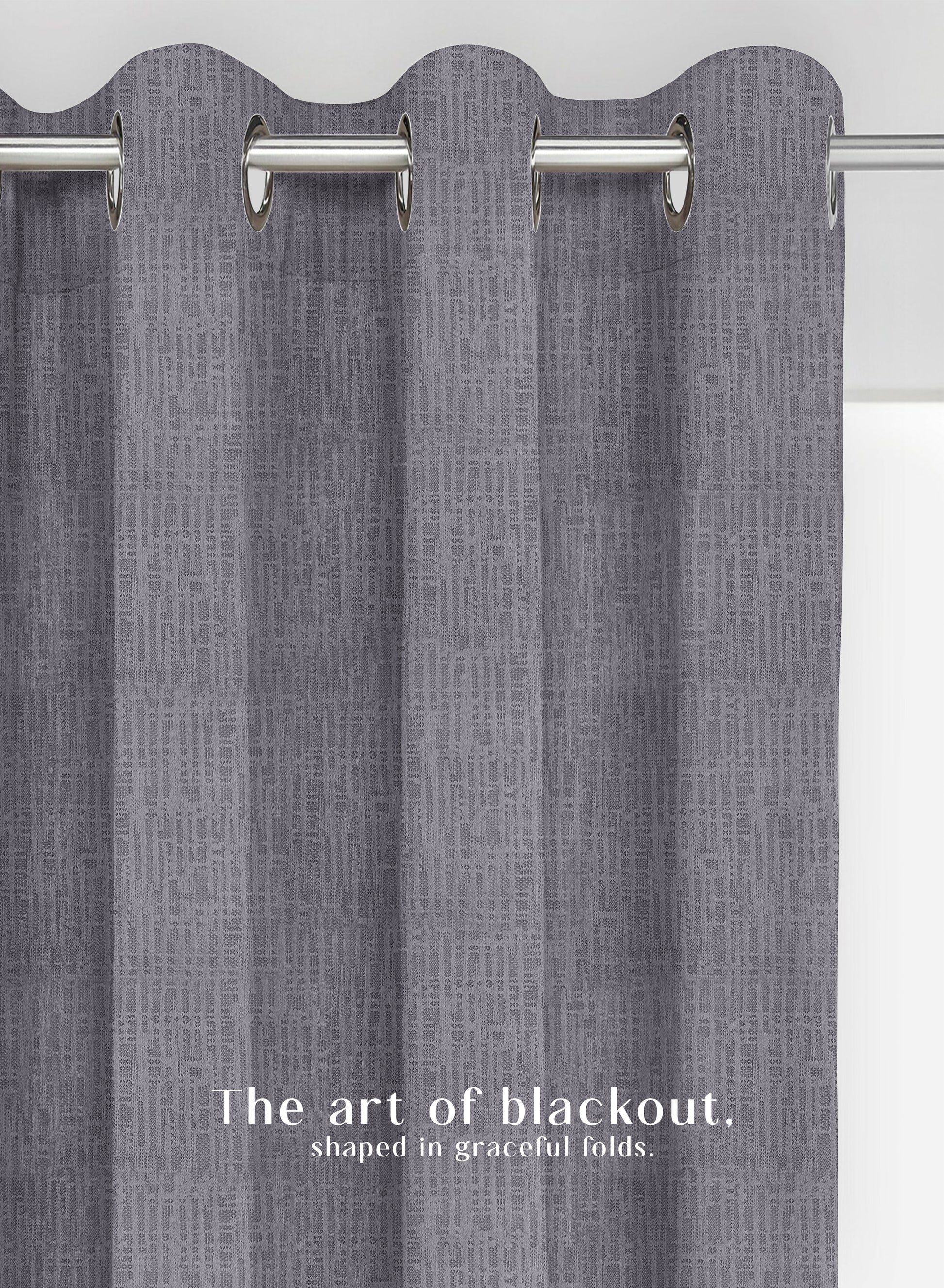 Elora Textured Blackout Curtains | Minimal Design & Total Light Block | Gray | Set of 2 | Fully Customizable