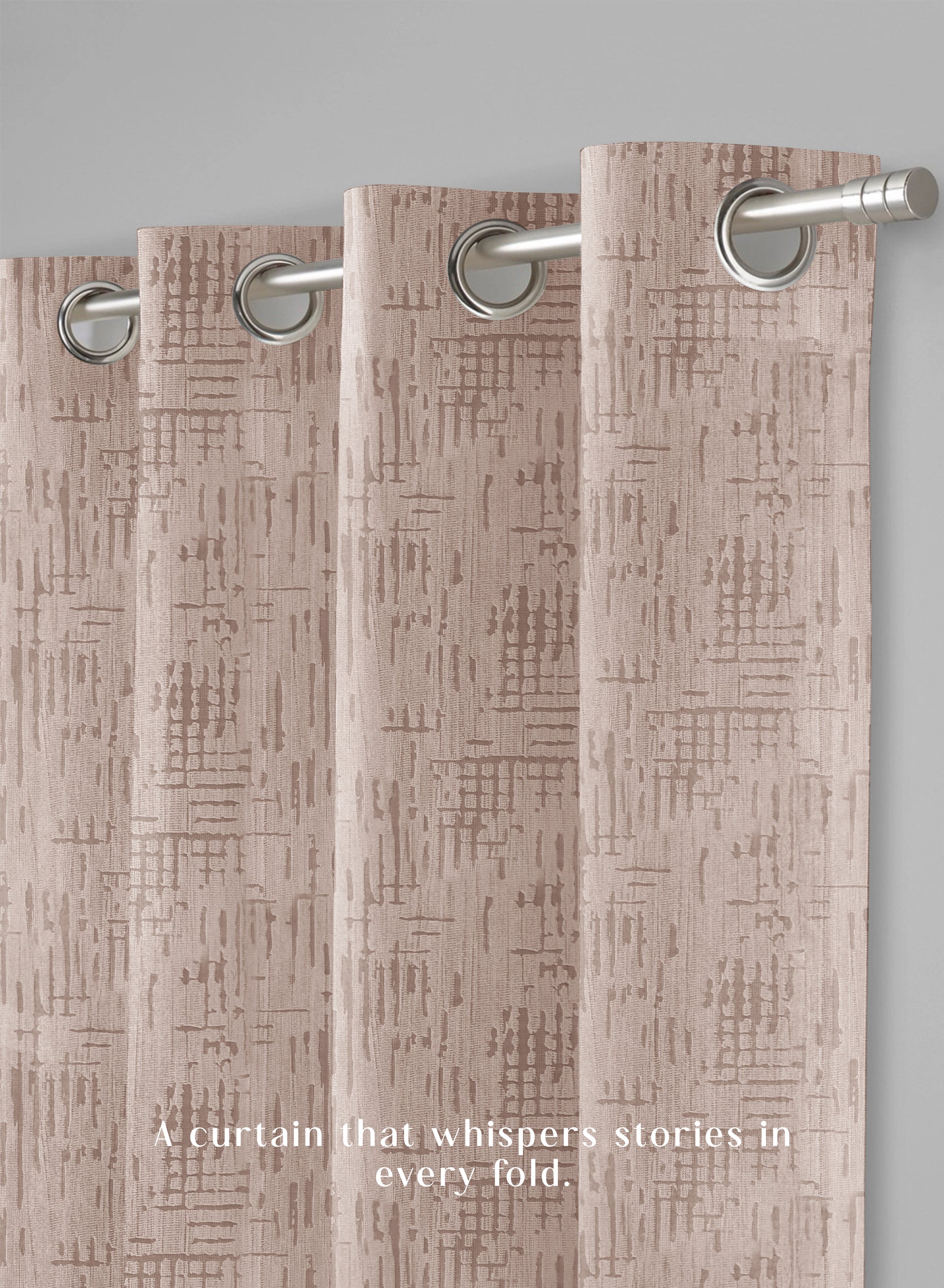 Elsa Textured Room Darkening Curtains | Modern Aesthetic | Beige | Set of 2 | Fully Customizable