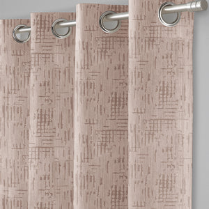 Elsa Textured Room Darkening Curtains | Modern Aesthetic | Beige | Set of 2 | Fully Customizable