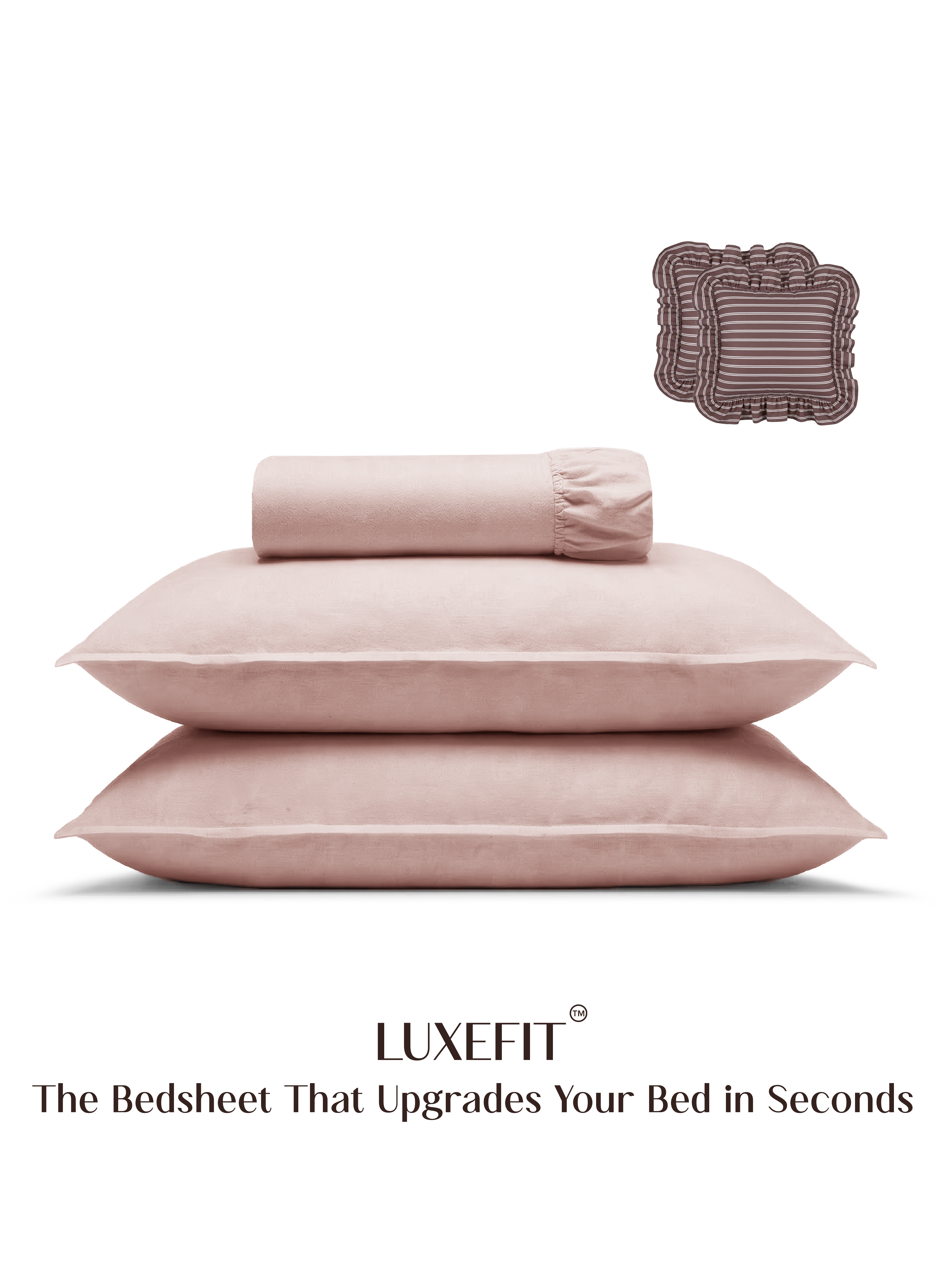 LuxeFit™ Fitted Bedsheet Set | Pearl Blush - Merlot