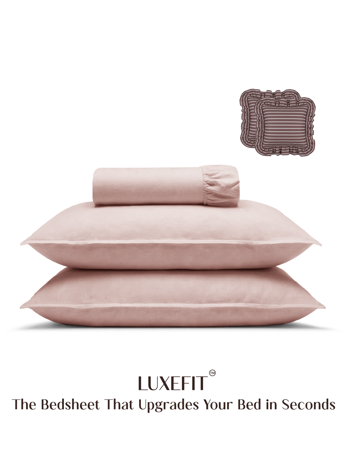 LuxeFit™ Fitted Bedsheet Set | Pearl Blush - Merlot