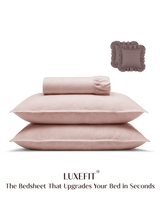LuxeFit™ Fitted Bedsheet Set | Pearl Blush - Merlot