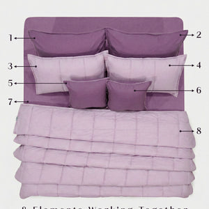 Home Crayons Cocoon 8-Piece AC Bedding Set | Coordinated Comforter, Fitted Sheet & Covers in One Set | Lilac Daisy
