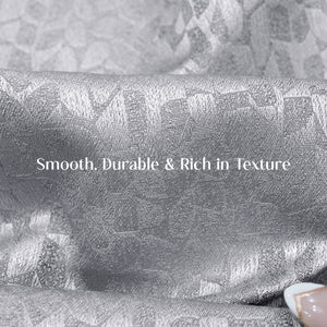 Eudora Jacquard Room Darkening Curtains | Pebble Jacquard Weave | Feather Gray | Set of 2 | Fully Customizable