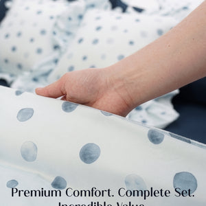 Crayonic™ 8-Piece AC Bedding Set | Signature Designer Bedding for AC Rooms | Bluebell
